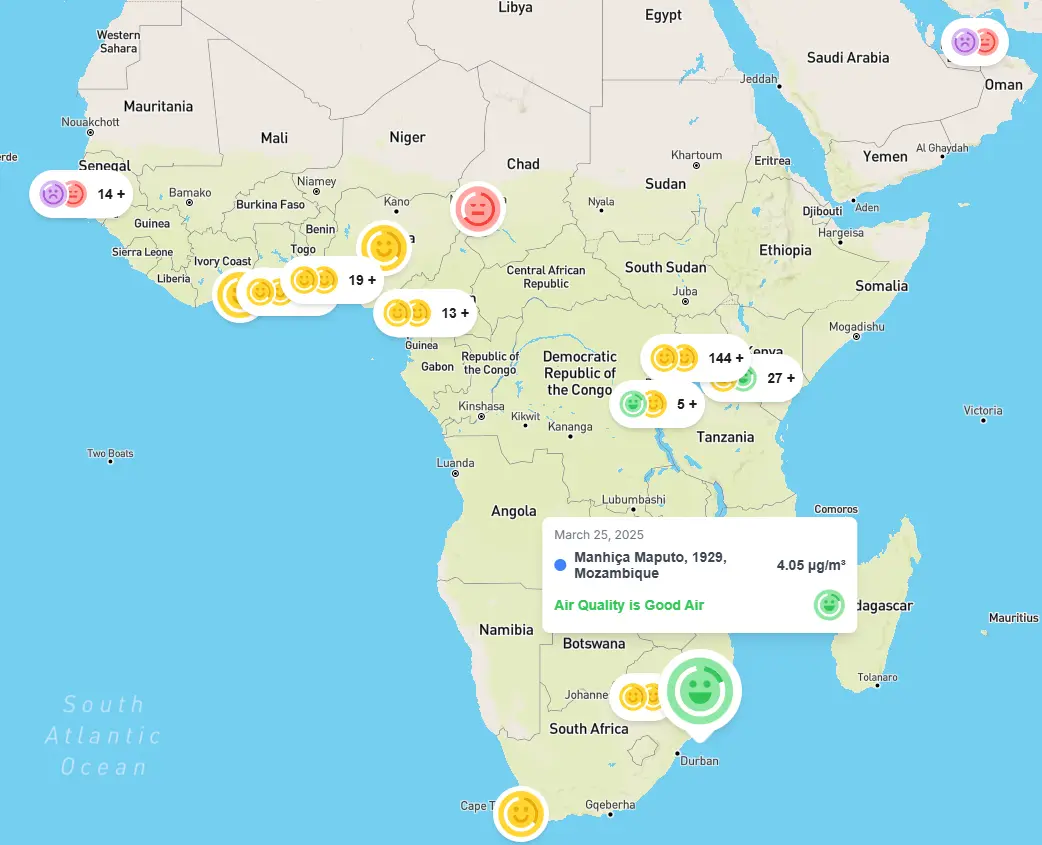 Air quality monitoring dashboard